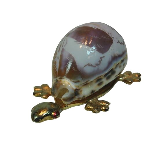 Island Carved Sea Turtle Shell Paper Weight Decoration Nice Piece - Picture 2 of 5